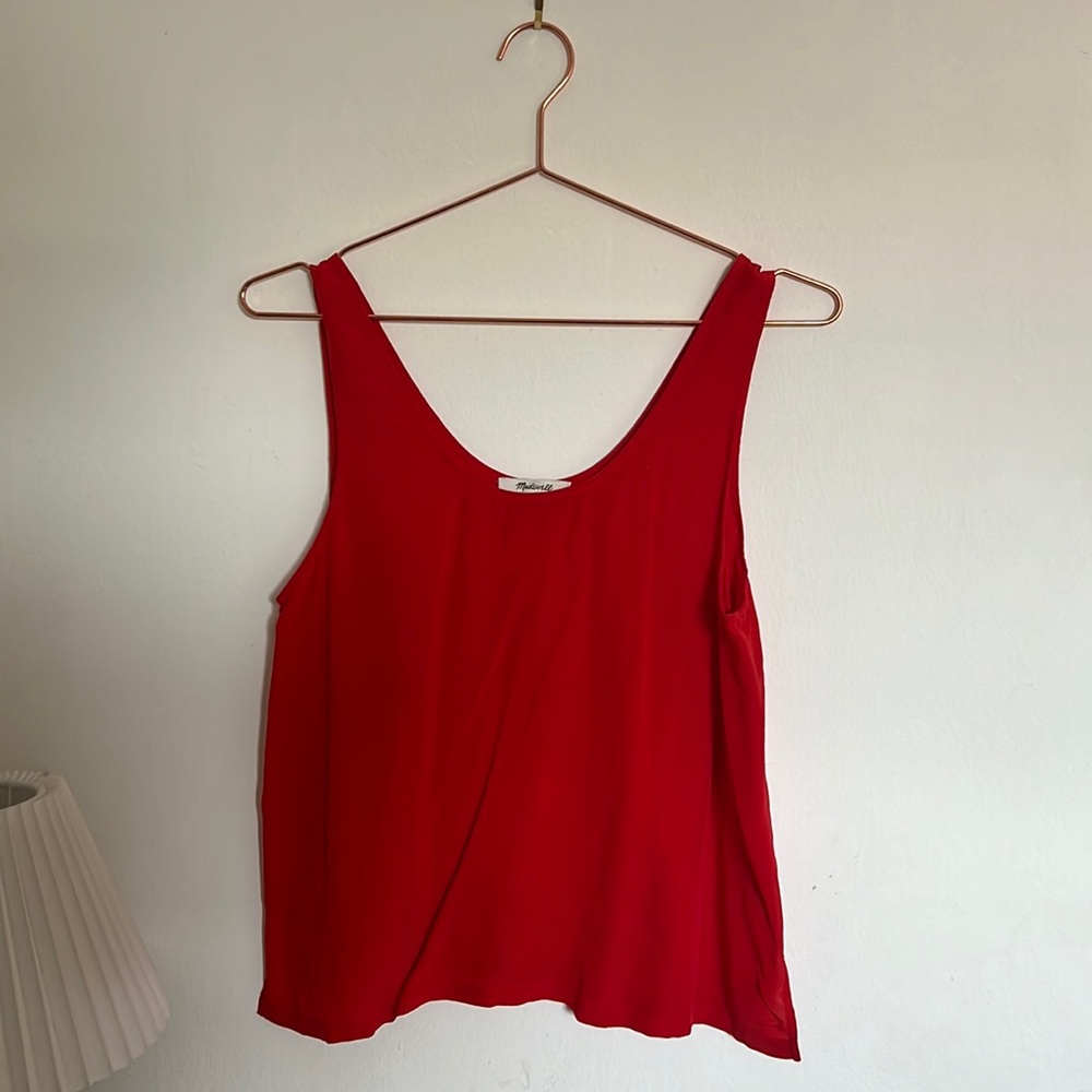 Madewell Red Silk Top